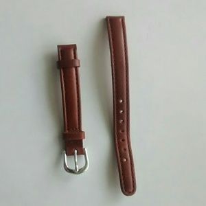 Brown Leather Watch Band w/Silver Hardware